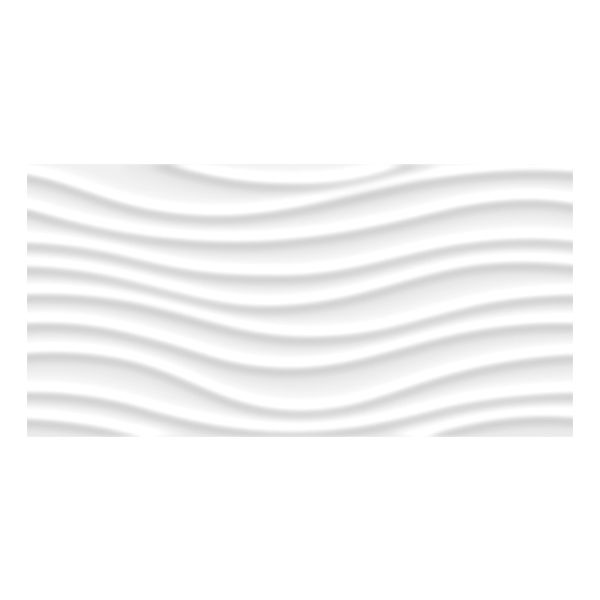 Porcelanato Delta Wave White Acetinado 35×70cm