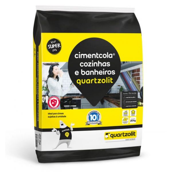 Argamassa Cozinha e Banheiro 20kg cinza Quartzolit