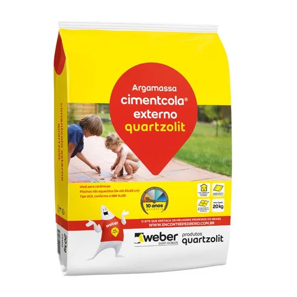 Argamassa Quartzolit ACII Uso Interno e Externo Cinza 20 Kg